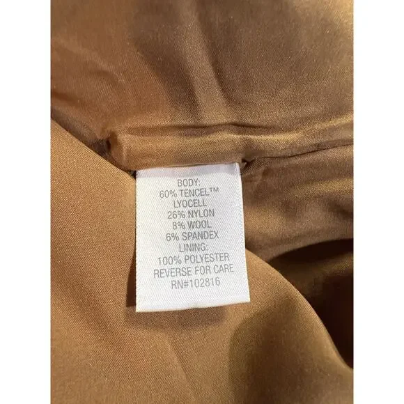 Garnet Hill Knit Relaxed Blazer Womens Sz 8 Praline Brown Camel Academia‎ $169 - Picture 11 of 12